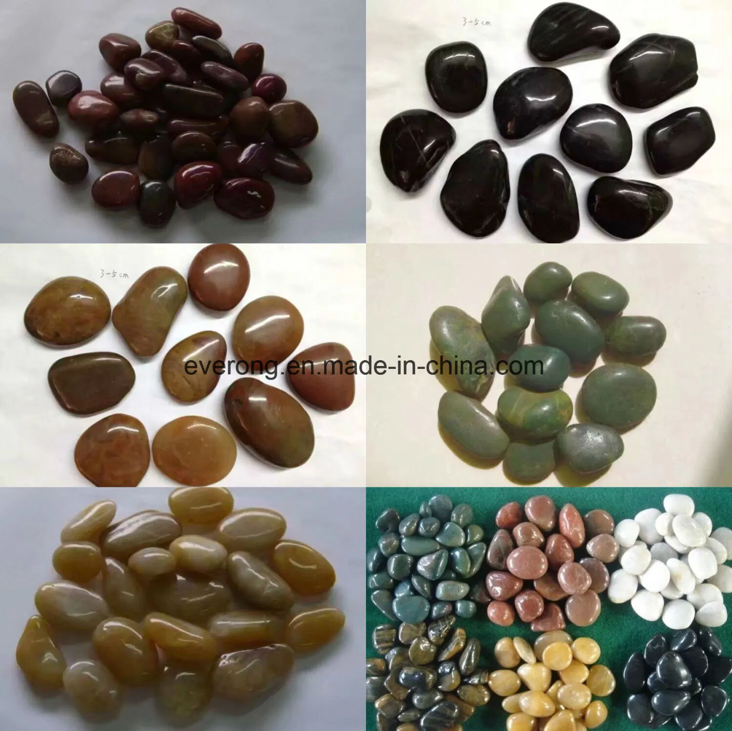 2-3cm /3-5cm Mixed Color High Polished Natural Cobble &Pebble Stone