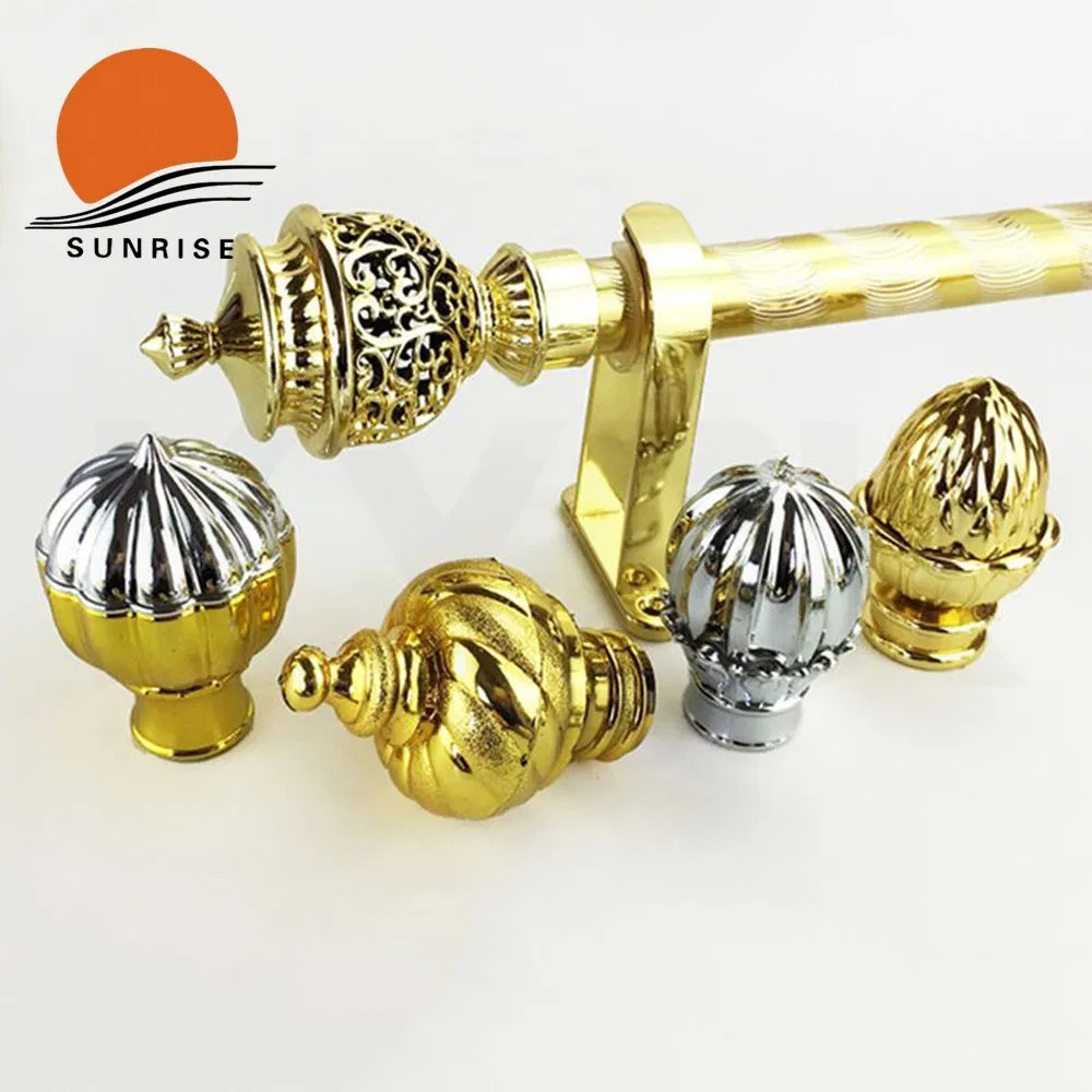 Factory Price 28 mm Twisted Iron Curtain Rod Set Diamond Finials Accessories for Living Room Curtain Poles Tracks Accessories