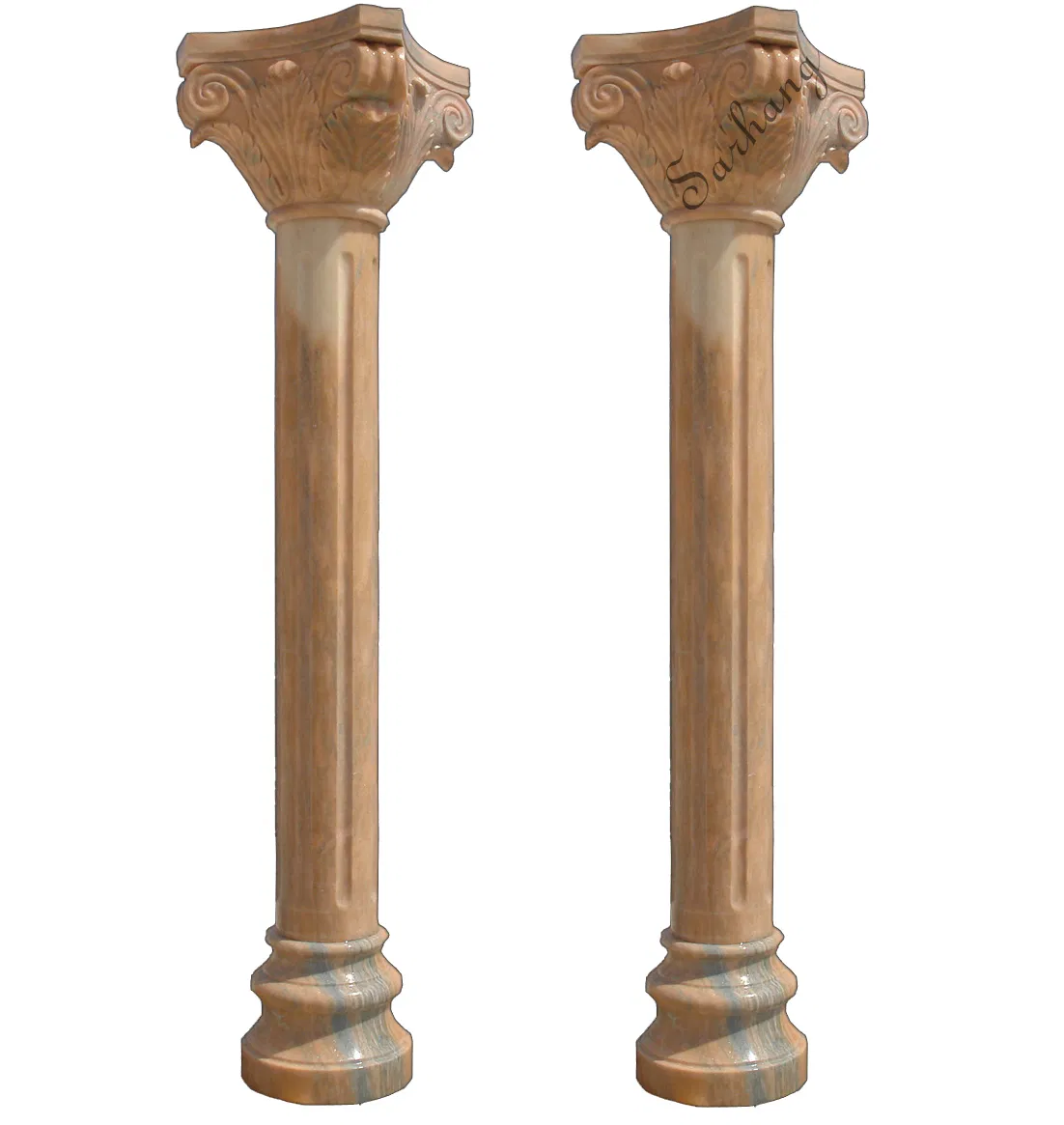 Customized Outdoor Building Decoration Pillars Natural Stone Marble Roman Column