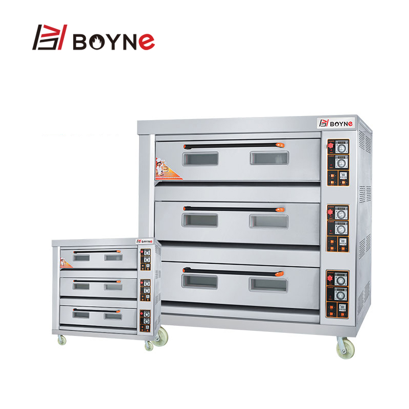 Three Deck Nine Trays Gas Bread Baking Oven