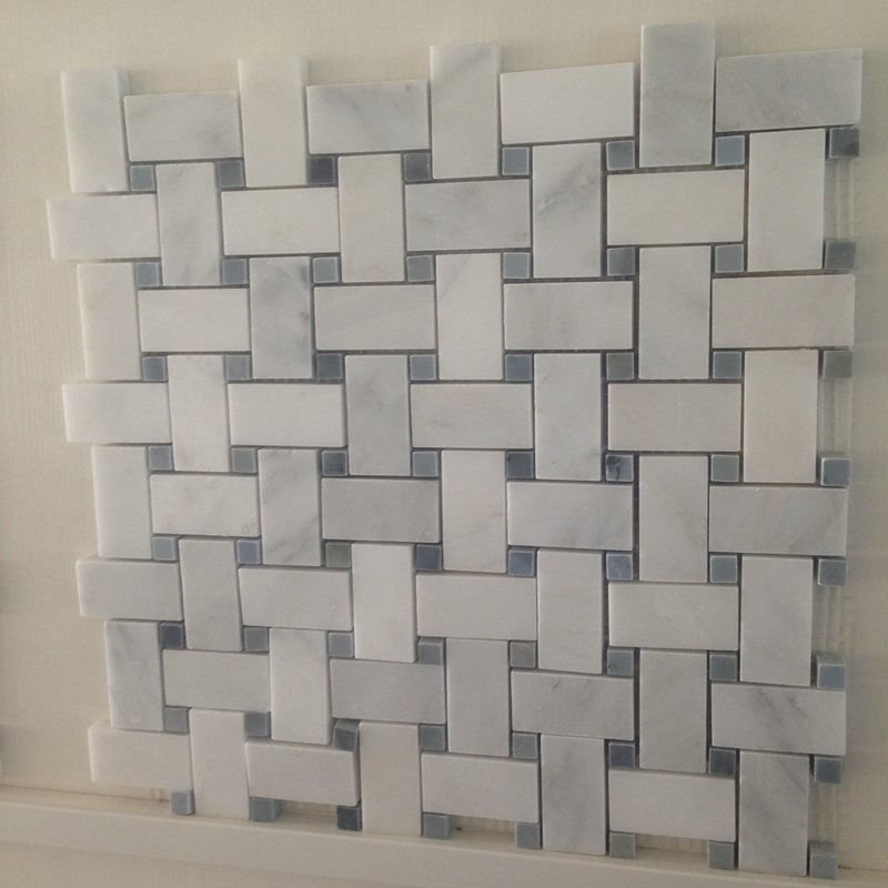 Мозаичная плитка Basket Weave из мрамора для кухни