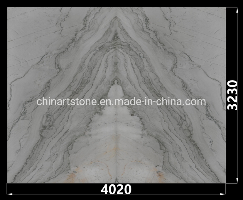 Nature Calacatta White Quartzite Stone Slab for Wall Decoration