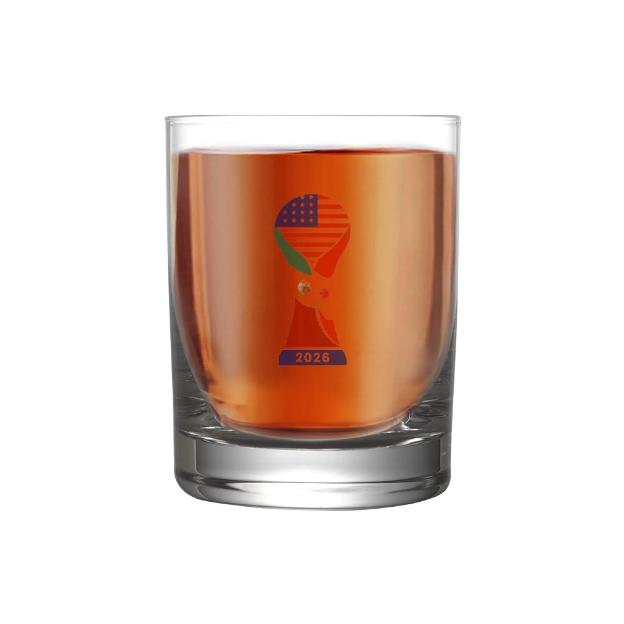 12 Oz Crystal Fashioned Drinking Glass 2026 World Cup Design Whiskey Glass
