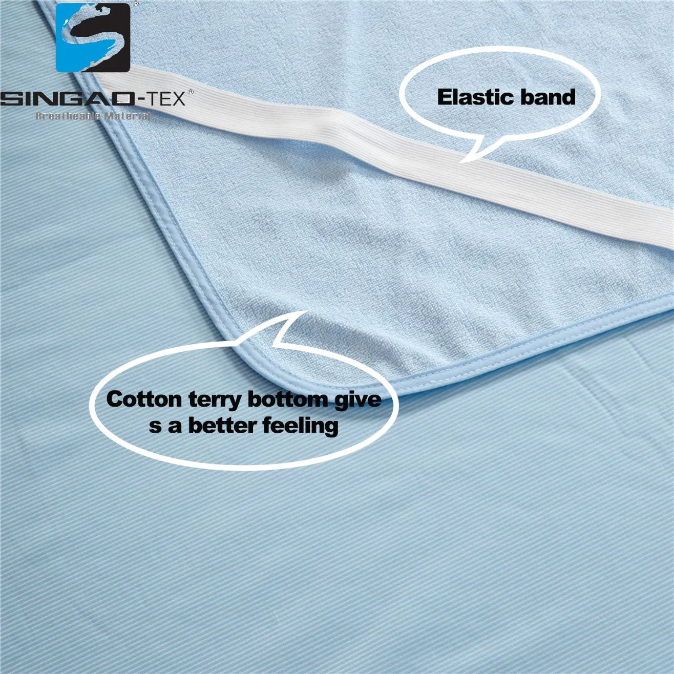 Super King Waterproof Mattress Protector Breathable Cooling Jersey Mattress Cover with Corner Straps (180X200cm)