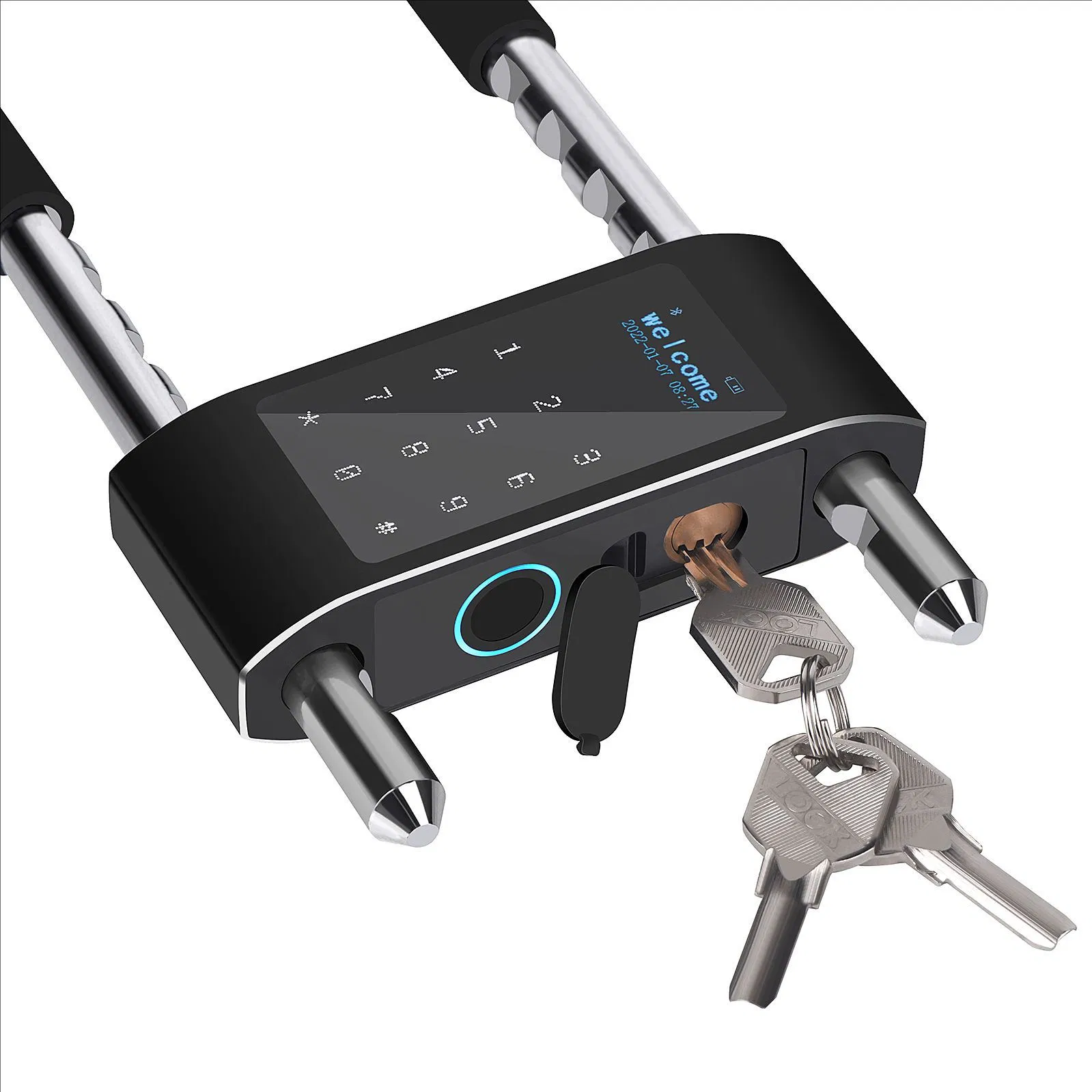 Tuya APP Remote Control Smart BLE Bluetooth Mesh U Shape Fingerprint Glass Door Lock