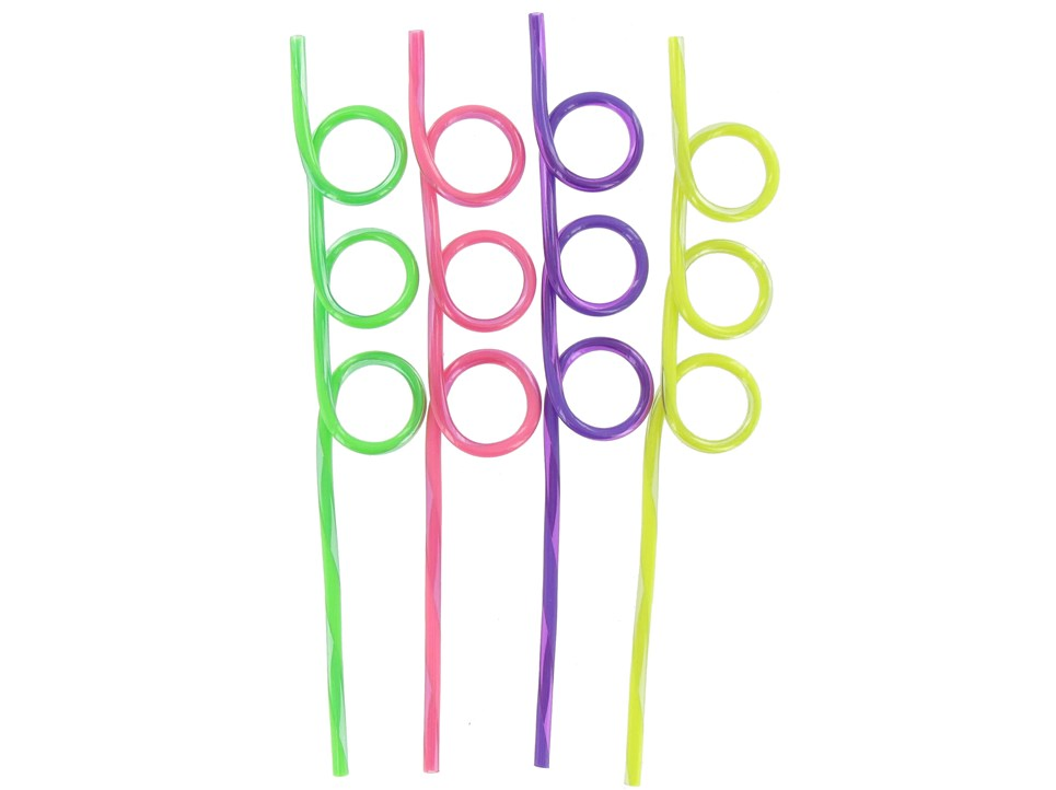 Reusable Artistic Crazy Straws Curly Twisty Loopy Straws PVC Pet Fancy Straw