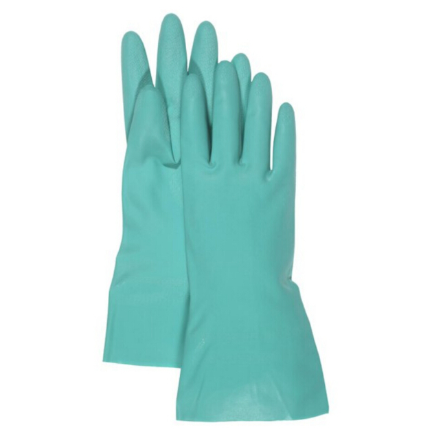 Green Household Nitrile Gloves Work Gloves