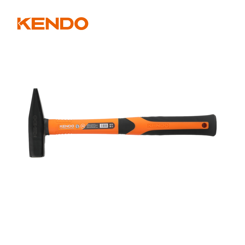 Kendo Fiberglass Handle Machinist Hammer Ergonomic with Lanyard Hole, Enhanced on Grip Comfort and Prevent Slippagee