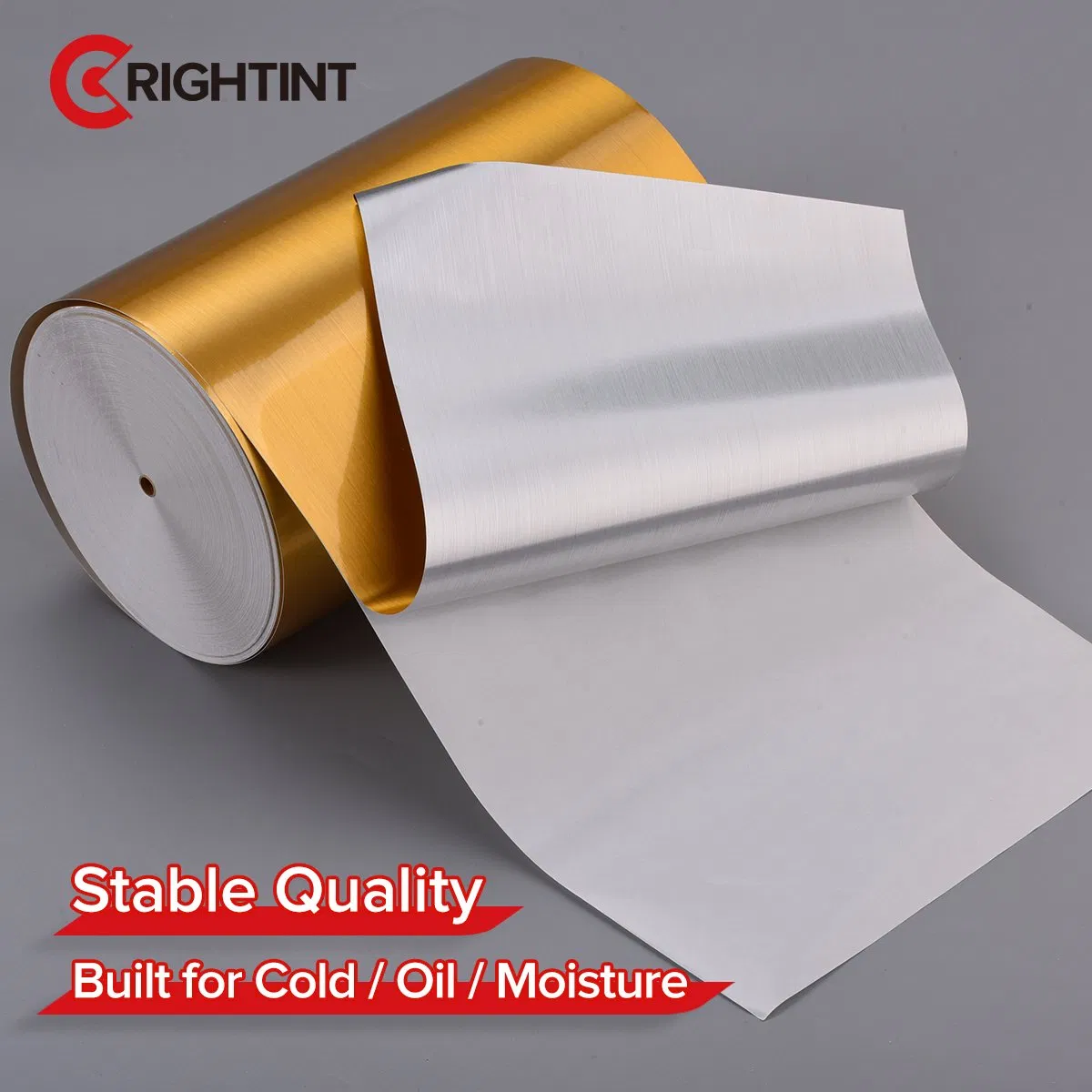 Brushed Gold PET Flexo Printing Label Material for Decorative Packaging Labels