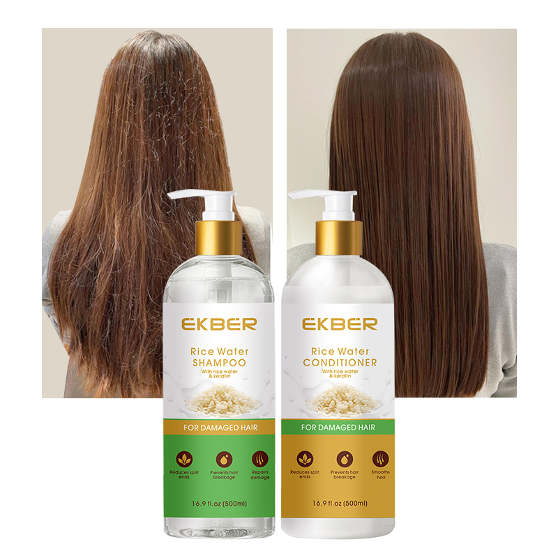 Rice Water Shampoo and Conditioner Private Label 100% Natural Organic Strength & Growth Hair Treatment Hair Care