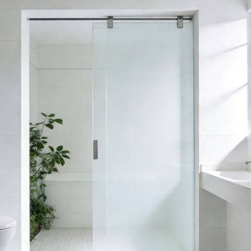 Moisture-Proof Frosted Glass Bathroom Sliding Partition Door