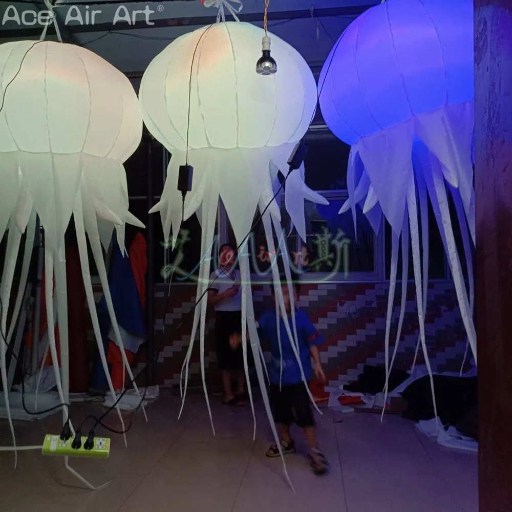 3mh Vivid Inflatable Ceiling Jellyfish LED Lighted Inflatable Wedding Jellyfish Balloons for Party