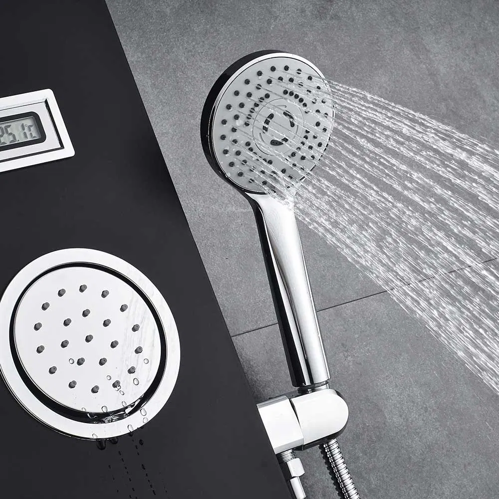 Factory Direct Price Best Modern Fujian Black Stainless Steel Wall Mounted Shower Faucet Panel for Shower