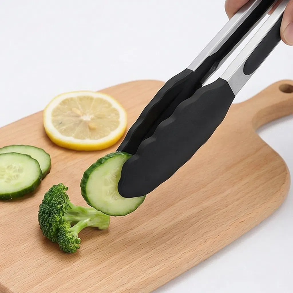 Custom Wholesale of High-Quality Food Grade Stainless Steel Kitchen Tongs with Non-Slip Silicone Tips