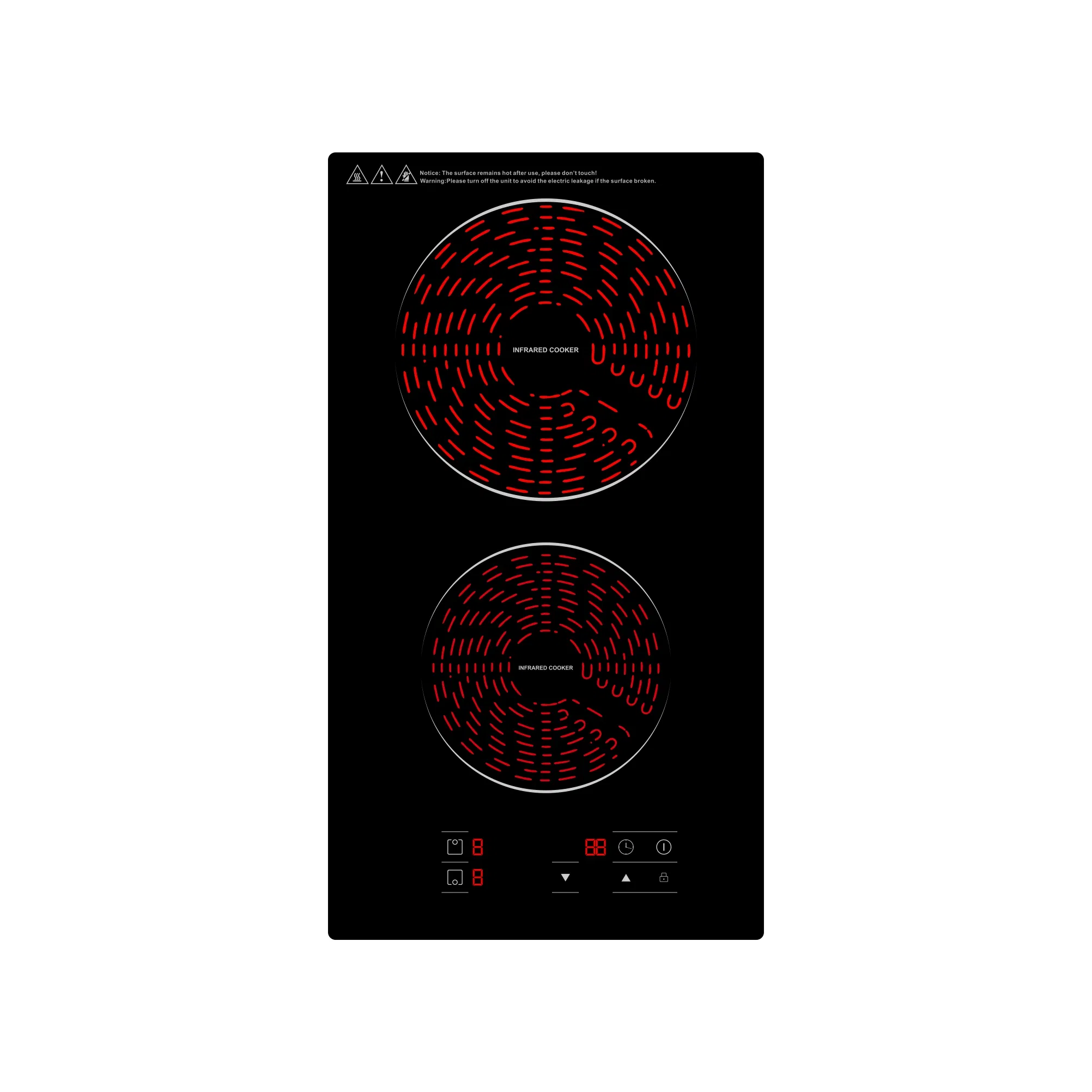 2 Burners Ceramic Cooker 220V Built in Kitchen Appliance Infrared Cooker