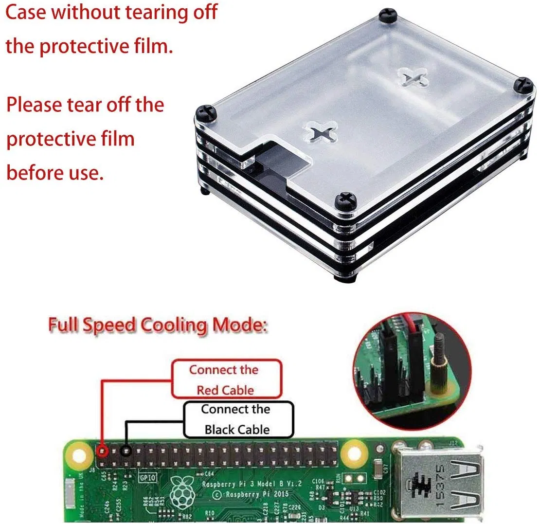 Acrylic Shell Compatible with Raspberry Pi 4model B Accessories Kit