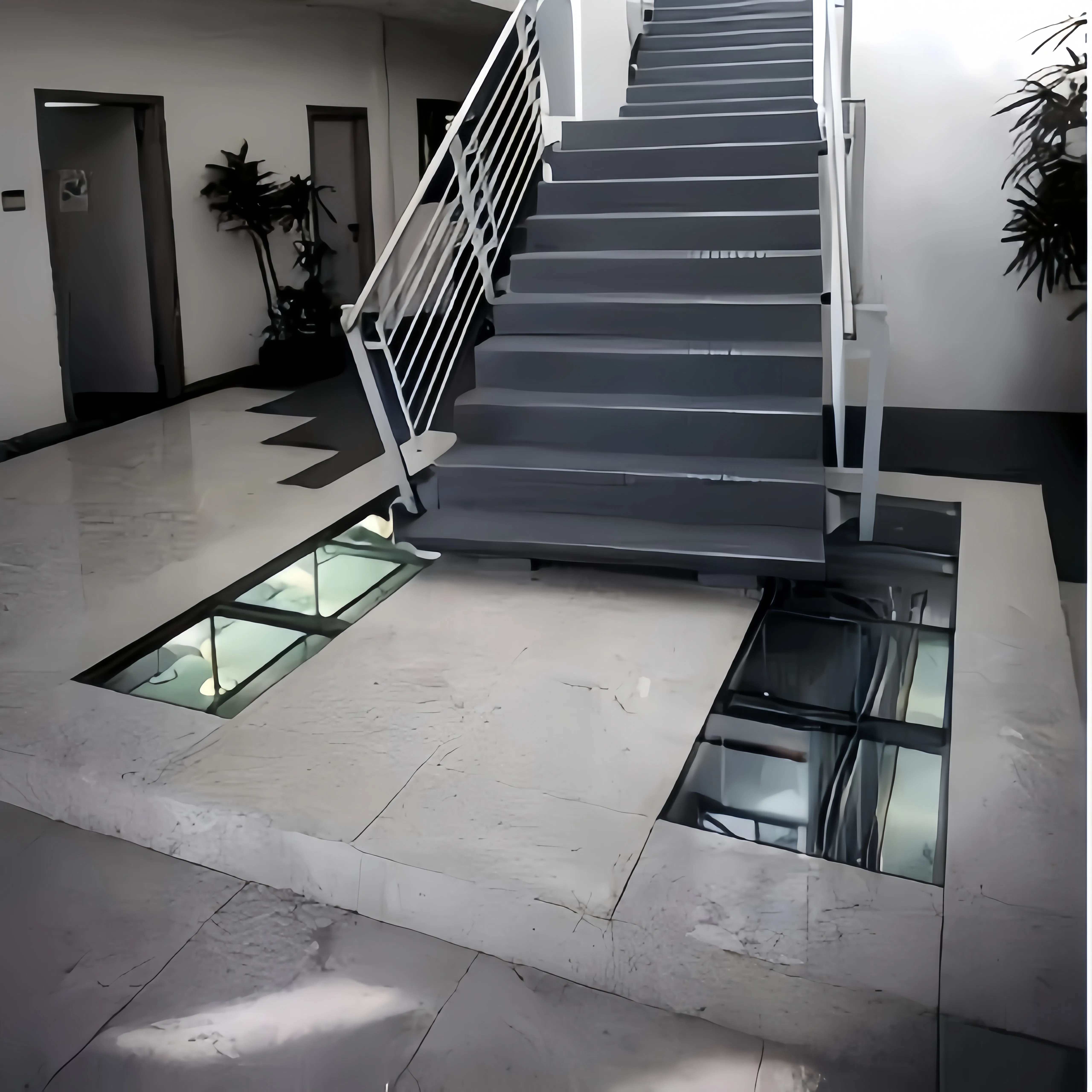 Lingding 98% Transparent Aesthetic Glass Raised Access Floor for Showroom