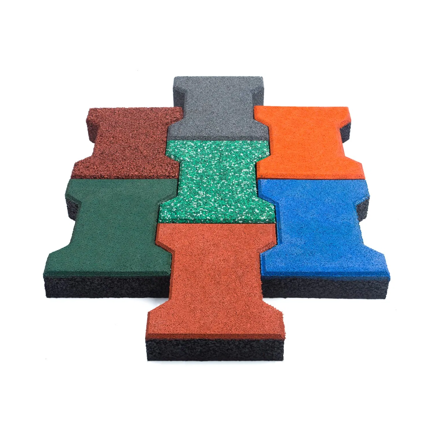 Factory Customized Anti-Slip Interlocking Outdoor Bone Rubber Flooring Tiles Pavers for Walkway/Park /Yard Floor/Garden/Playground