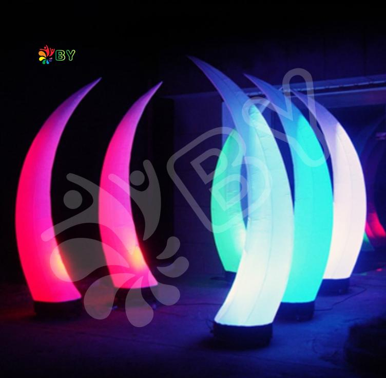 2024 Hot Sale Inflatable Luminous Cone, Inflatable LED Ivory Balloon for Event Decoration