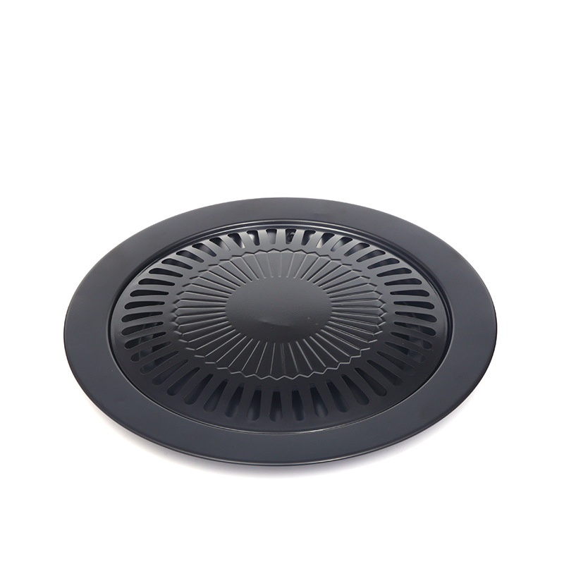 Nonstick Ultra Bake Professional Round Cake Pan Korean-Style Cassette Furnace Iron Barbecue Plate Thickened Household Outdoor Wbb15988