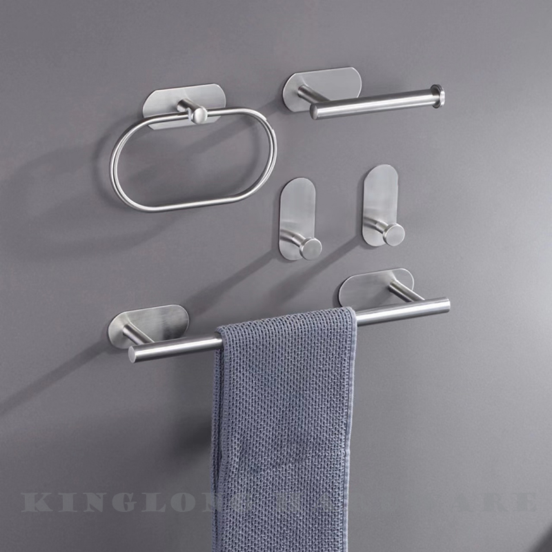 Stainless Steel Double Towel Rack Black Bathroom Pendant with Towel Bar