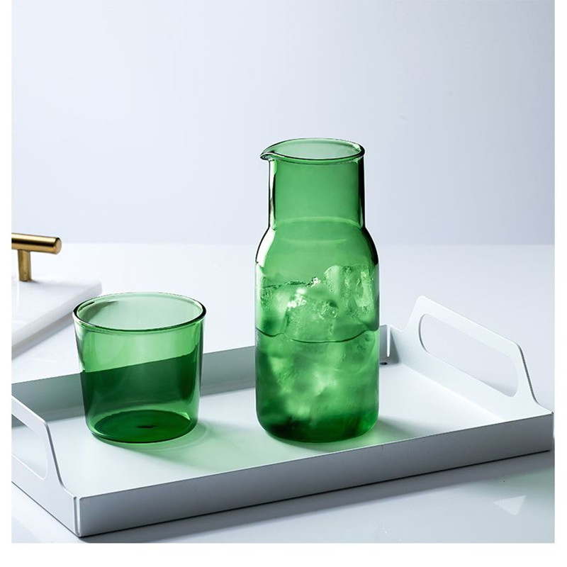 Household Nordic Style Bedside Night Desktop Drinking Glass Carafe and Glass Water Jug