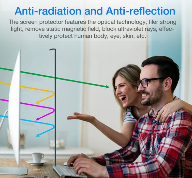 32-85 Inch Acrylic Blue Light Blocking Hanging Type Removable TV Screen Protector Anti Shock Eyes Protection Film