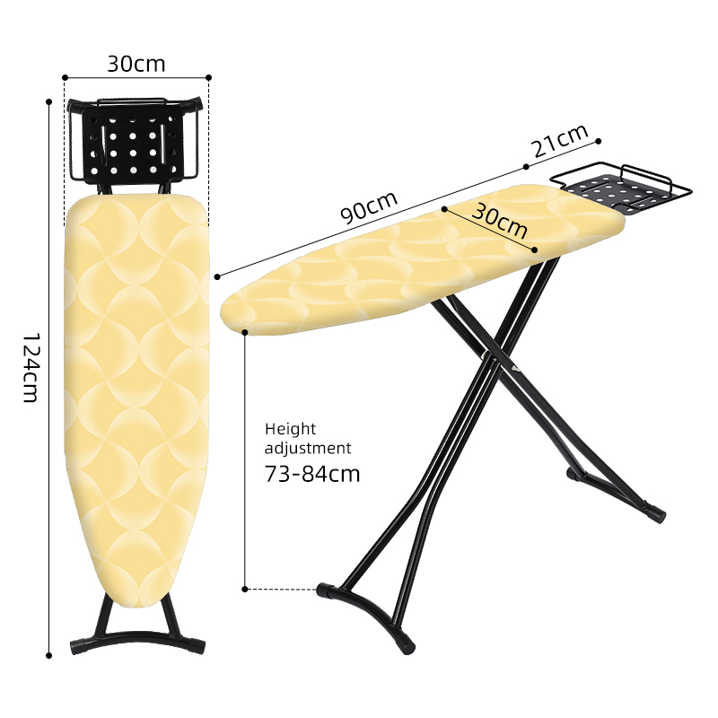 Commercial Hotel Ironing Board - Foldable Steel Frame with Cotton Cover, Adjustable Height