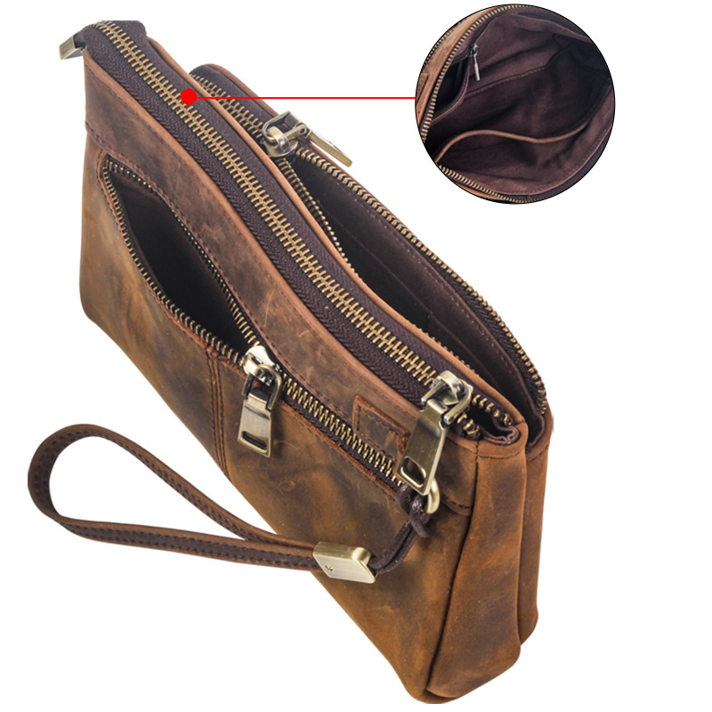 Ga201 Custom Wholesale Rolling Pipe Tobacco Smoking Pouch Bags Holder Storage Shopping Price Empty Smoke Cigar Packing Accessory Zipper Leather Bag
