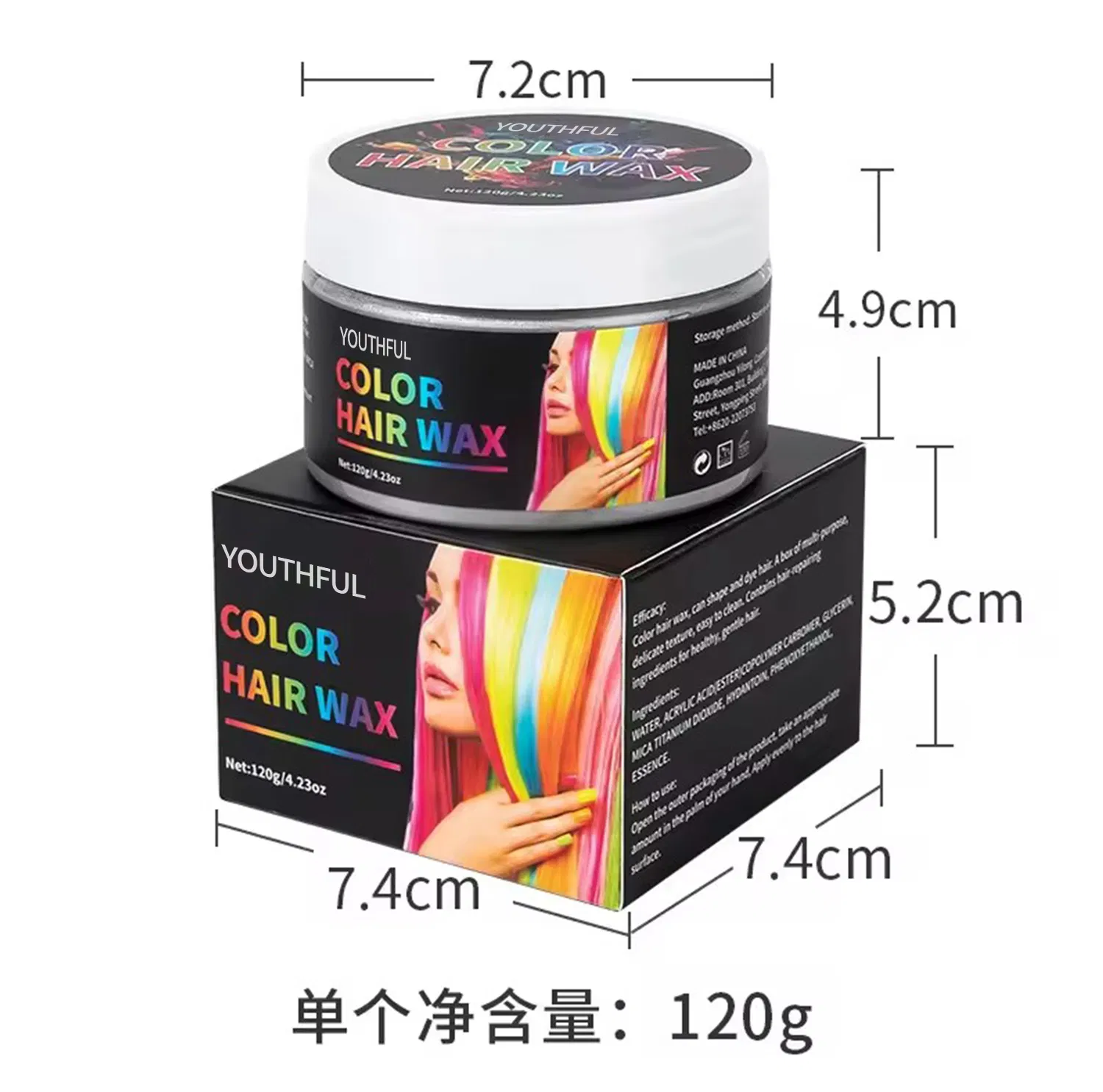Organic Ingredient Temporary Hair Color Wax