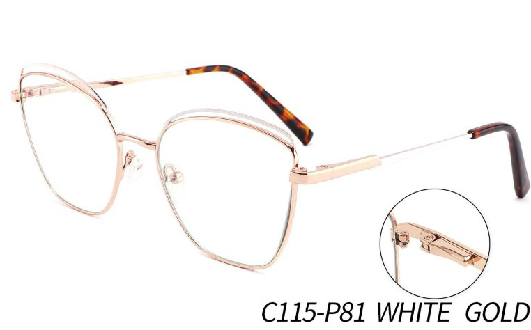 Lady's Double Color Metal Optical Frames Glasses