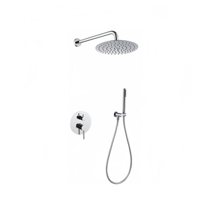 European Economical Rainy Shower Single Function Round Wall Mounted Brushed Bass Bath Shower