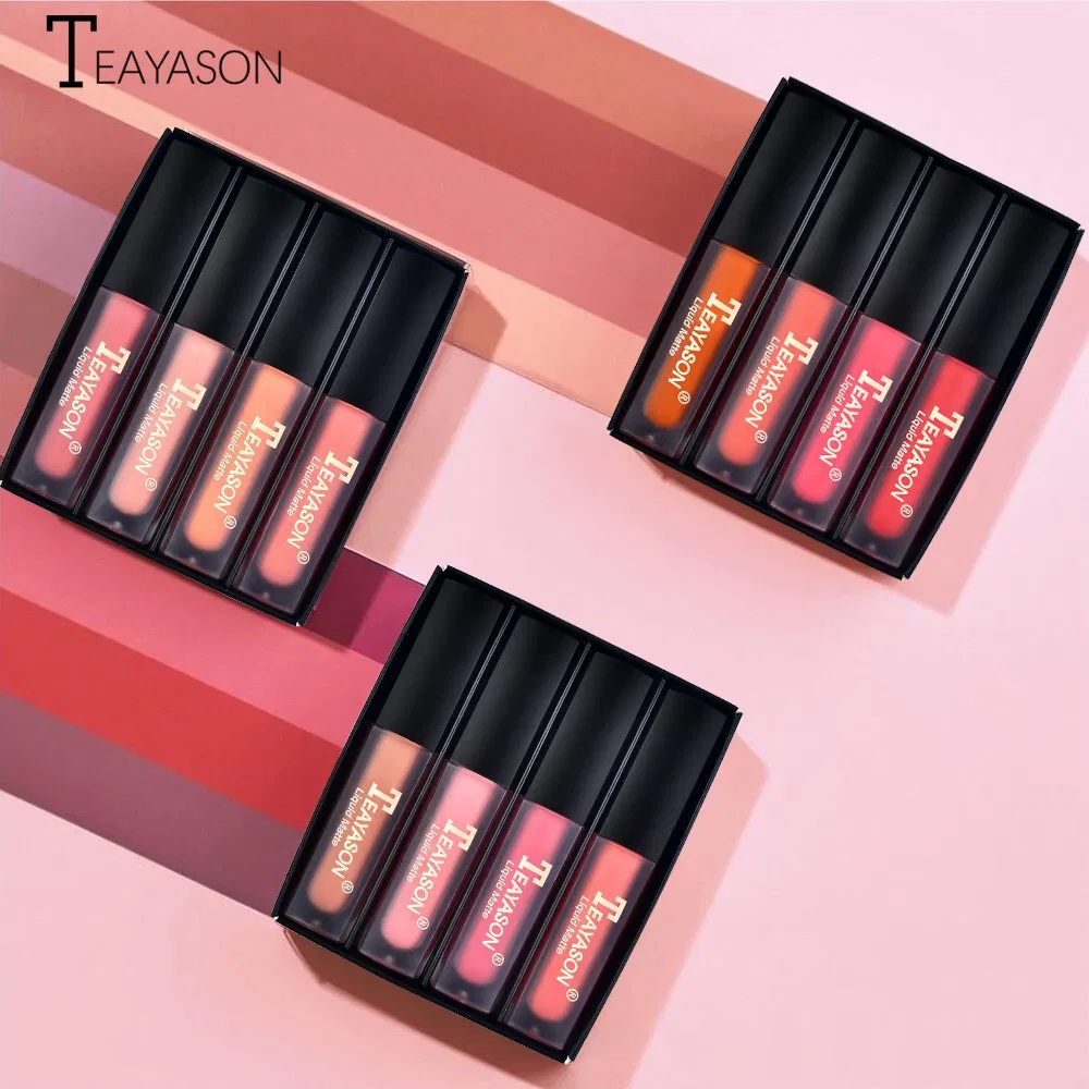 Tys 4-Piece Lipstick Set Non-Stick Matte Lipgloss Makeup Set