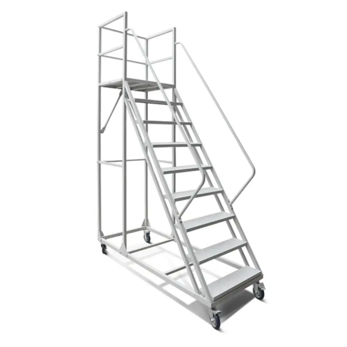 Movable Warehouse 3-13 Steps Steel Ladder Safety Step Ladders with Handrail