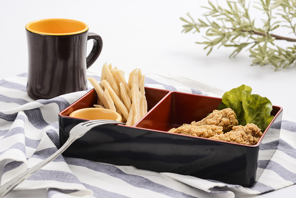 Melamine Miso Bowl Set Japanese Style Omakase Restaurant Hotel Serving Red & Black Bowl Set