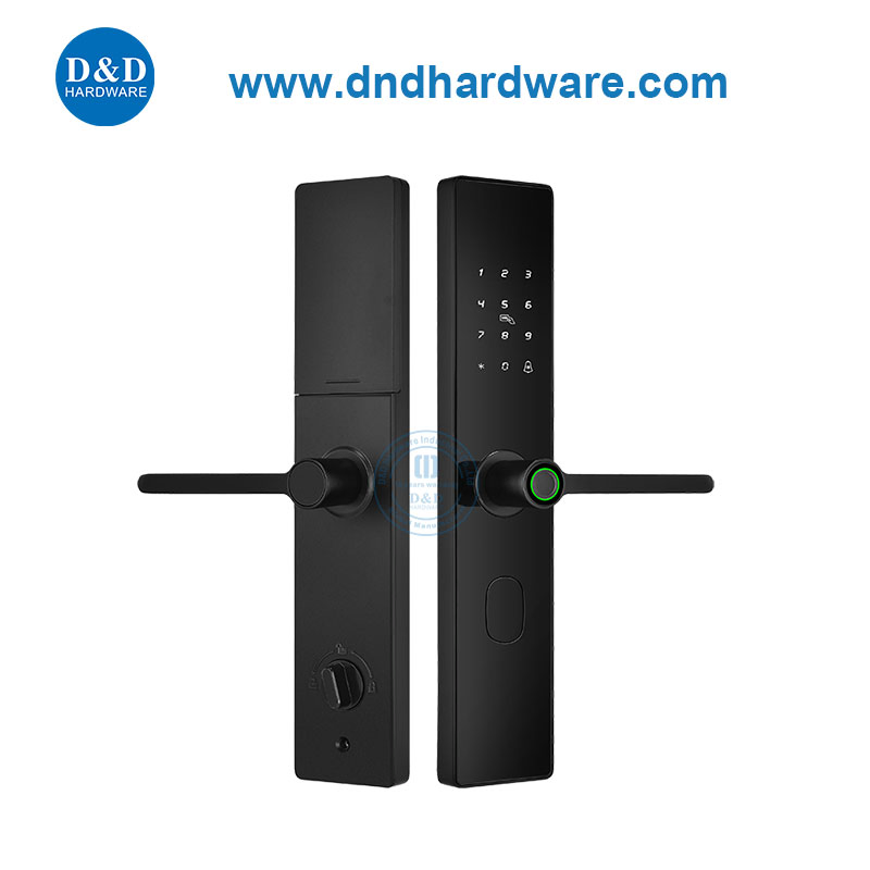 Black Electronic Password Smart Biometric Fingerprint Door Handle Lock with Doorbell