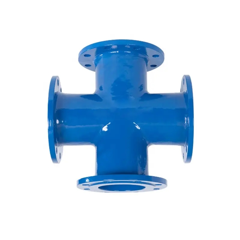 BS En545 Black or Blue Epoxy Coating Ductile Iron Flanged Pipe Fittings-All Flanged Cross