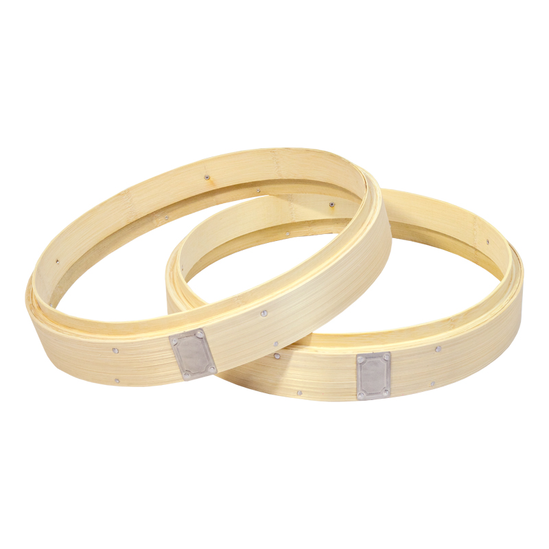 10-Inch Natural Bamboo Bun Steamer Food Steamer Bamboo Steamer with Metal Rim