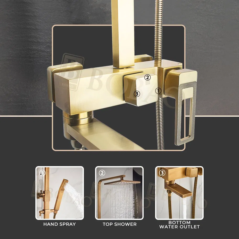 Luxury Bathroom Shower Faucet with Adjustable Showerhead and Mixer