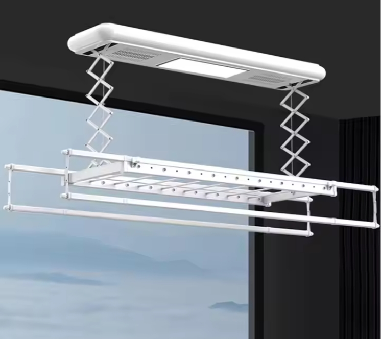 Cloth Dryer Ceiling LED Light Electric Auto Quick-Drying Smart Clothes Dry Hanger Disinfection Alexa Voicetelescopic Drying Rac