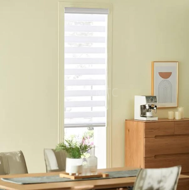 Custom Manual Horizontal Blackout Shades Cordless Window Zebra Roller Blinds