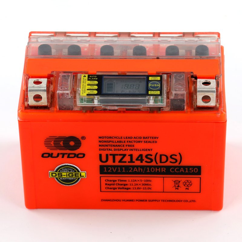 Outdo 12V 11.2Ah UTZ14S Digital Display Intelligent Motorcycle Battery