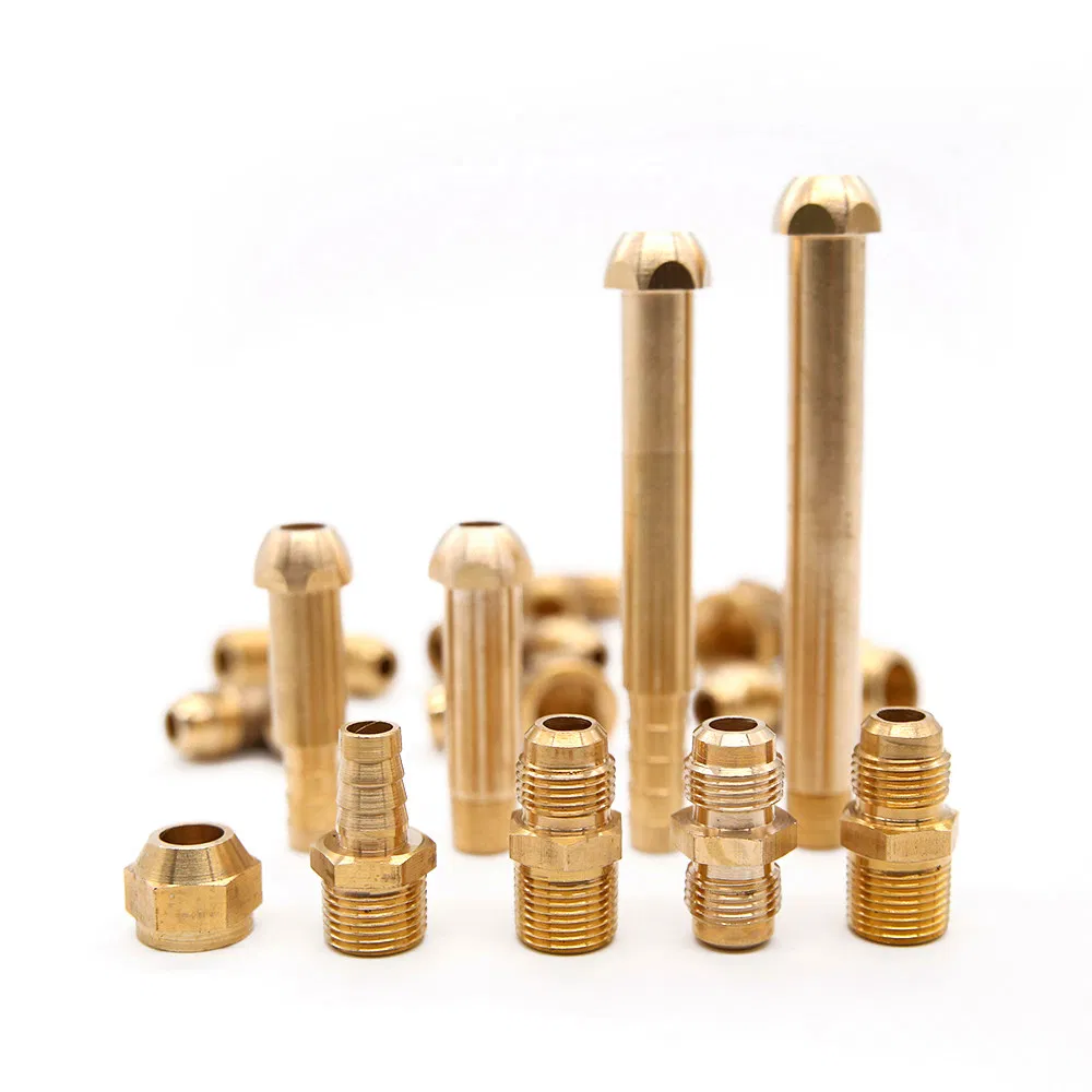 Male Thread Hexagonal Nipple 3/8" Flare Brass Fitting