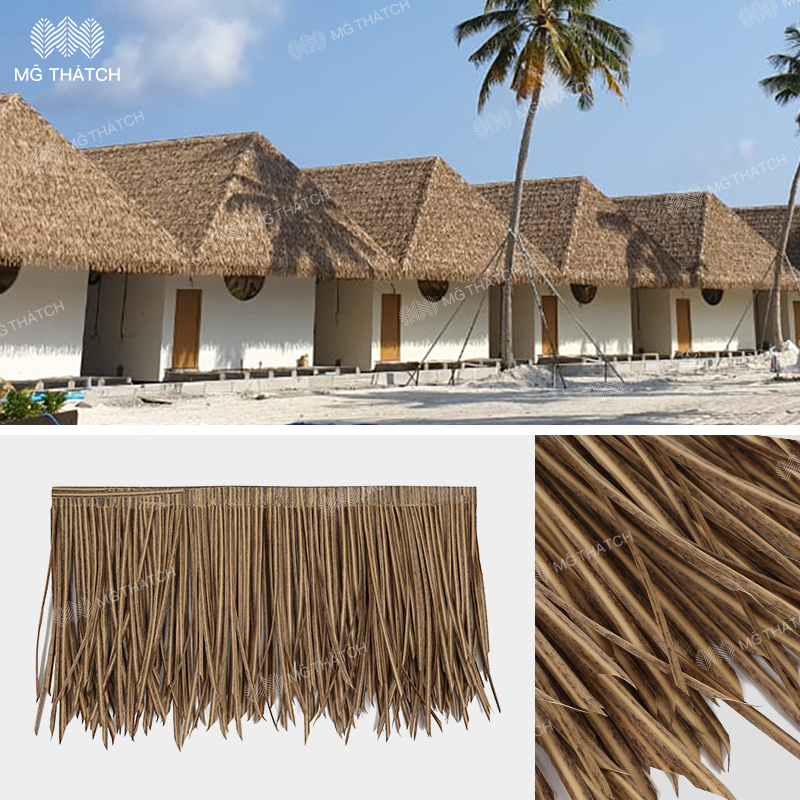 UV Proof Beach Cabin Synthetic Thatched Straw Roof Plastic Fireproof Grass Artificial Thatch China-Wholesale