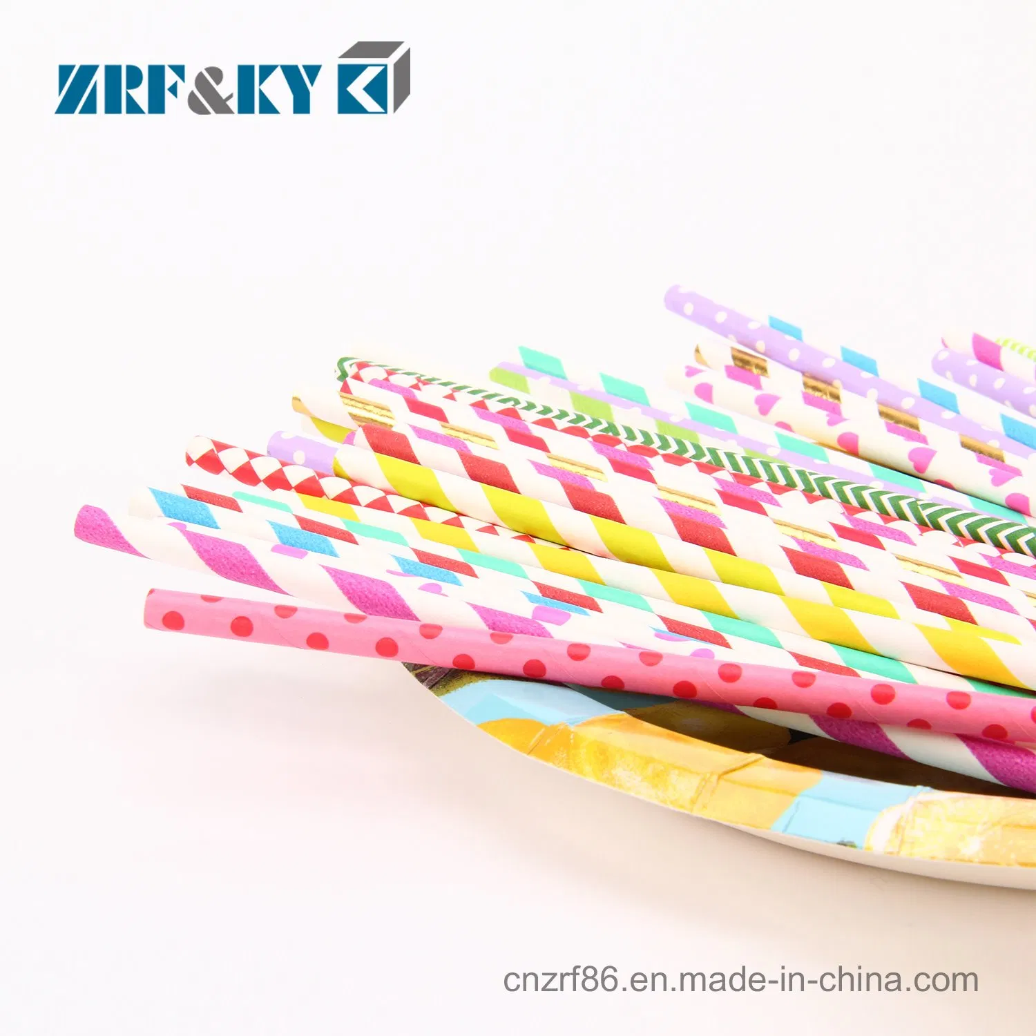 Wholesale Disposable Striped Paper Straw Food Grade Eco-Friendly Biodegradable Paper Drinking Straws Manufacturer