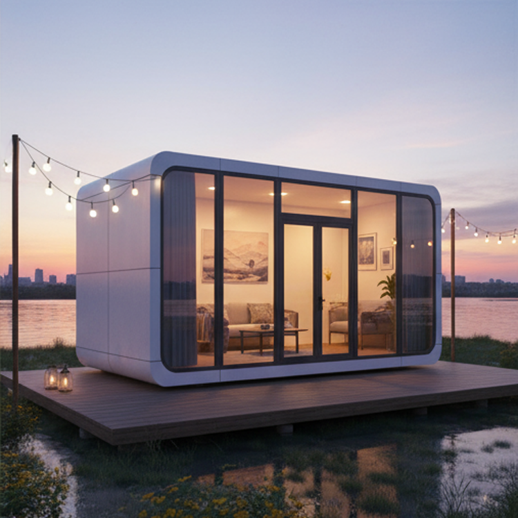 Modular Apple House Prefab Tiny Mobile Space Capsule Home House Pod Modern Prefabracated Container Building Camp Outdoor Apple Capsule Cabin Homestay Factory