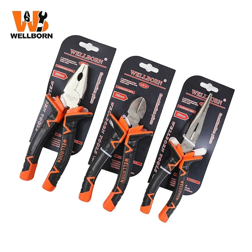 Rust-Proof a-002 Needle Nose Large-Ear Handle Combination Plier for Electrical Installation