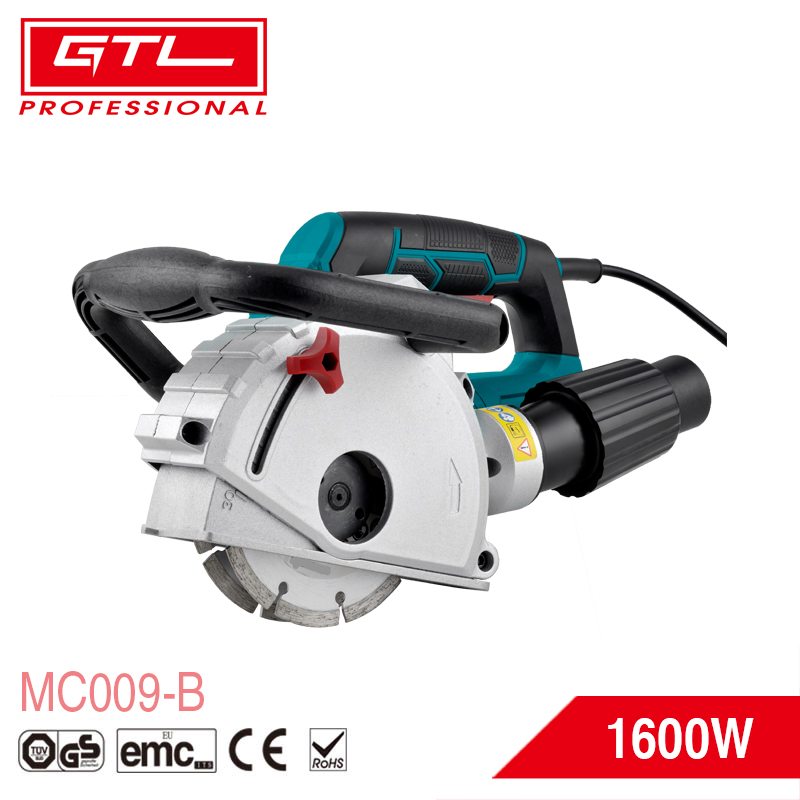 Electric Wall Grooving Machine 125mm Concrete Groove Cutter 1600W Wall Chaser with Soft Start (MC009-B)