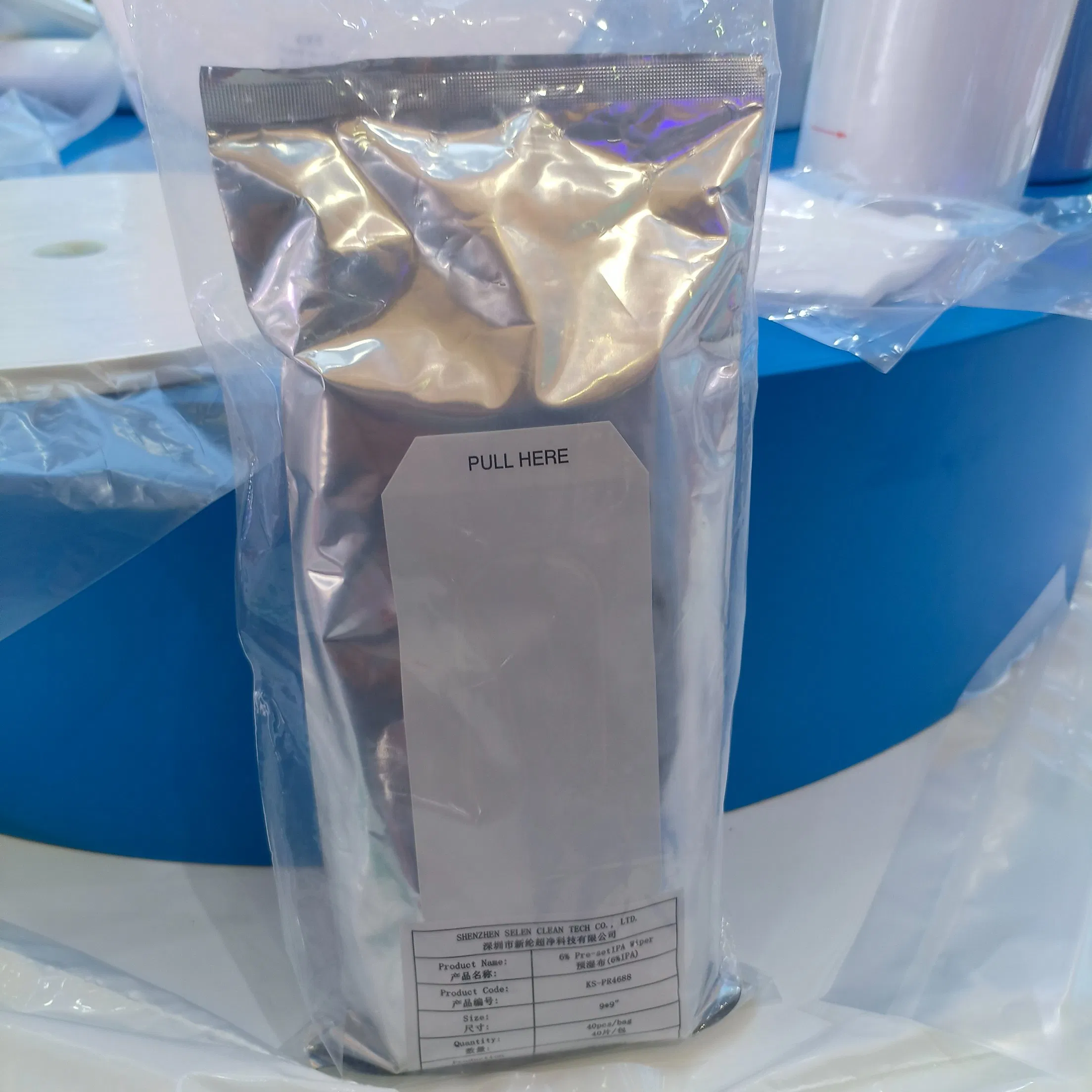 Disposable Industrial Pre-Wet Pre-Setifa (6%IFA) Soft Clean Wiper for Cleanroom