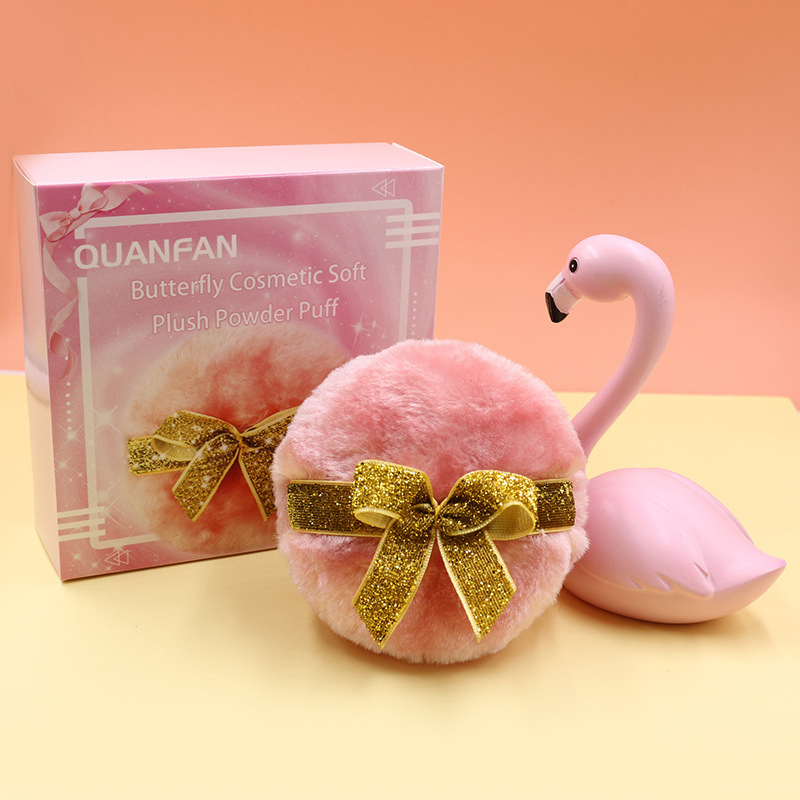 Big Round Bloom Powder, Talcum Powder, Extra-Large Hand Hook Ribbon Puff